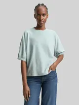 TOM TAILOR DENIM Damen Boxy Fit T-Shirt, blau, Meliert – Bild 4