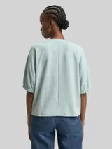 TOM TAILOR DENIM Damen Boxy Fit T-Shirt, blau, Meliert – Bild 5