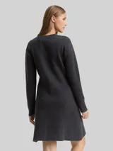 TOM TAILOR DENIM Damen Mini Skater Strickkleid, grau, Meliert – Bild 5
