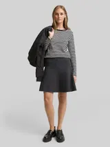 TOM TAILOR DENIM Damen Mini Skater Strickrock, grau, Meliert – Bild 4