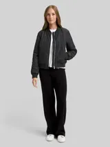 TOM TAILOR DENIM Damen Straight Strickhose, schwarz, Uni – Bild 4