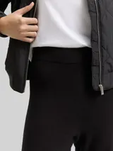 TOM TAILOR DENIM Damen Straight Strickhose, schwarz, Uni – Bild 6