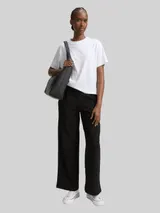 TOM TAILOR DENIM Damen Wide Leg Hose, schwarz, Uni – Bild 4