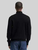 TOM TAILOR DENIM Herren Rollkragenpullover aus Baumwolle, schwarz, Uni – Bild 5