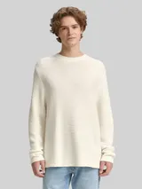 TOM TAILOR DENIM Herren Relaxed Fit Strickpullover, braun, Uni – Bild 4