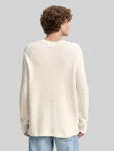 TOM TAILOR DENIM Herren Relaxed Fit Strickpullover, braun, Uni – Bild 5