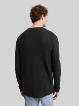 TOM TAILOR DENIM Herren Relaxed Fit Strickpullover, schwarz, Uni – Bild 5