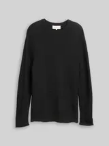 TOM TAILOR DENIM Herren Relaxed Fit Strickpullover, schwarz, Uni – Bild 3