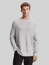 TOM TAILOR DENIM Herren Relaxed Fit Strickpullover, grau, Meliert – Bild 4