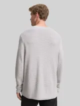 TOM TAILOR DENIM Herren Relaxed Fit Strickpullover, grau, Meliert – Bild 5