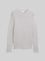 TOM TAILOR DENIM Herren Relaxed Fit Strickpullover, grau, Meliert – Bild 3