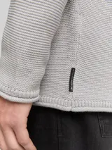 TOM TAILOR DENIM Herren Relaxed Fit Strickpullover, grau, Meliert – Bild 6
