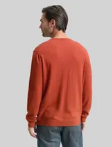 TOM TAILOR Herren Strickpullover mit Kaschmir-Anteil, orange, Meliert – Bild 5