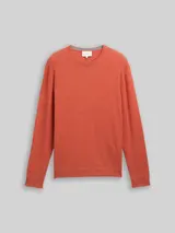 TOM TAILOR Herren Strickpullover mit Kaschmir-Anteil, orange, Meliert – Bild 3