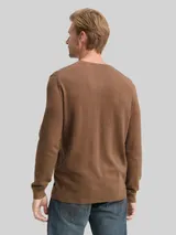 TOM TAILOR Herren Strickpullover mit Kaschmir-Anteil, braun, Meliert – Bild 5