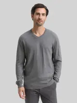 TOM TAILOR Herren Strickpullover mit Kaschmir-Anteil, grau, Meliert – Bild 4