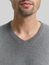 TOM TAILOR Herren Strickpullover mit Kaschmir-Anteil, grau, Meliert – Bild 6