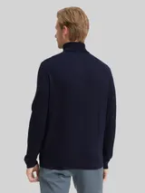 TOM TAILOR Herren Rollkragenpullover mit Kaschmir-Anteil, blau, Meliert – Bild 5