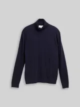 TOM TAILOR Herren Rollkragenpullover mit Kaschmir-Anteil, blau, Meliert – Bild 3