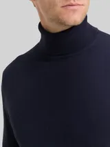 TOM TAILOR Herren Rollkragenpullover mit Kaschmir-Anteil, blau, Meliert – Bild 6