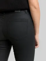 TOM TAILOR DENIM Damen Coated TTNELA SKINNY Jeans, schwarz, Uni – Bild 6