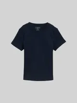 TOM TAILOR Damen T-Shirt mit Rundhalsausschnitt, blau, Uni – Bild 3