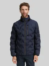 TOM TAILOR Herren Hybrid Steppjacke mit verstaubarer Kapuze, blau, Uni – Bild 4