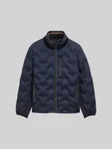 TOM TAILOR Herren Hybrid Steppjacke mit verstaubarer Kapuze, blau, Uni – Bild 3