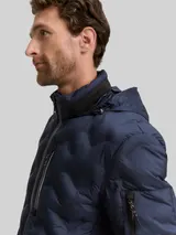 TOM TAILOR Herren Hybrid Steppjacke mit verstaubarer Kapuze, blau, Uni – Bild 6