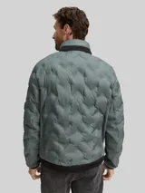 TOM TAILOR Herren Hybrid Steppjacke mit verstaubarer Kapuze, grün, Uni – Bild 5