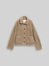 TOM TAILOR Damen Teddy Jacke mit Taschen, grau, Uni – Bild 3