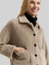 TOM TAILOR Damen Teddy Jacke mit Taschen, grau, Uni – Bild 6