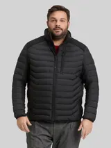 TOM TAILOR Herren Plus Size - Hybrid Lightweight Steppjacke mit Stehkragen, schwarz, Uni – Bild 4