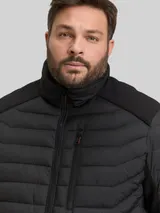 TOM TAILOR Herren Plus Size - Hybrid Lightweight Steppjacke mit Stehkragen, schwarz, Uni – Bild 6