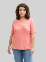 TOM TAILOR Damen Plus Size - T-Shirt mit Print, rosa, Uni – Bild 4