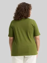 TOM TAILOR Damen Plus Size - T-Shirt mit Print, grün, Uni – Bild 5