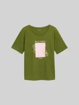TOM TAILOR Damen Plus Size - T-Shirt mit Print, grün, Uni – Bild 3