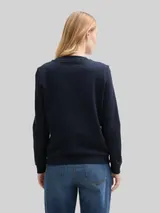 TOM TAILOR Damen Loose Fit Sweatshirt mit Print, blau, Uni – Bild 5