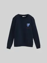 TOM TAILOR Damen Loose Fit Sweatshirt mit Print, blau, Uni – Bild 3