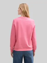 TOM TAILOR Damen Loose Fit Sweatshirt mit Print, rosa, Uni – Bild 5