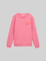 TOM TAILOR Damen Loose Fit Sweatshirt mit Print, rosa, Uni – Bild 3