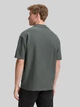 TOM TAILOR DENIM Herren Strick-Poloshirt mit kurzen Ärmeln, grün, Uni – Bild 5