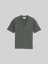 TOM TAILOR DENIM Herren Strick-Poloshirt mit kurzen Ärmeln, grün, Uni – Bild 3