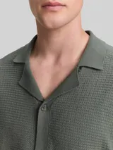 TOM TAILOR DENIM Herren Strick-Poloshirt mit kurzen Ärmeln, grün, Uni – Bild 6