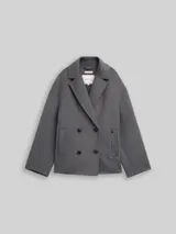 TOM TAILOR Damen Cabanjacke mit Wollanteil, grau, Meliert – Bild 3