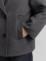 TOM TAILOR Damen Cabanjacke mit Wollanteil, grau, Meliert – Bild 6