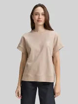 TOM TAILOR Damen Loose Fit T-Shirt mit Print, grau, Uni – Bild 4