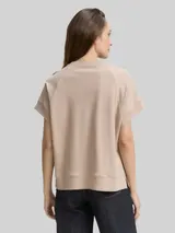 TOM TAILOR Damen Loose Fit T-Shirt mit Print, grau, Uni – Bild 5