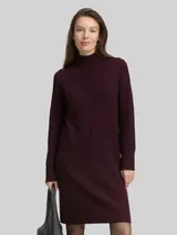 TOM TAILOR Damen Strickkleid mit Stehkragen, rot, Uni – Bild 4