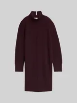 TOM TAILOR Damen Strickkleid mit Stehkragen, rot, Uni – Bild 3